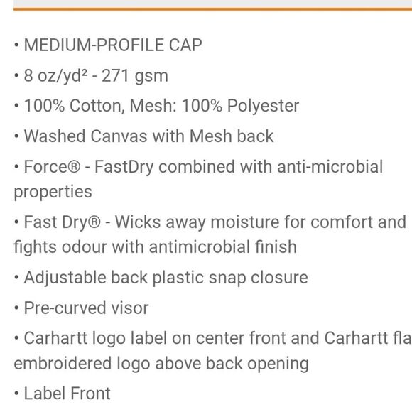 Carhartt Force Mesh Back Cap- Azure Blue - Picture 3 of 5